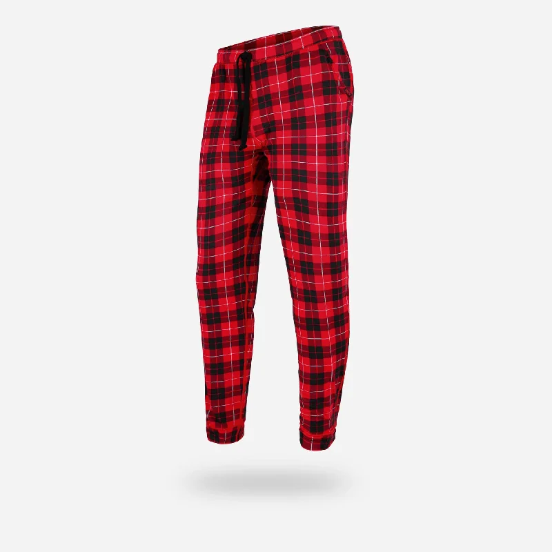 PJ LONG LOUNGE PANTS : FIRESIDE PLAID RED