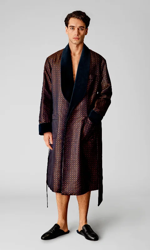 Spitsbergen Navy Silk Robe