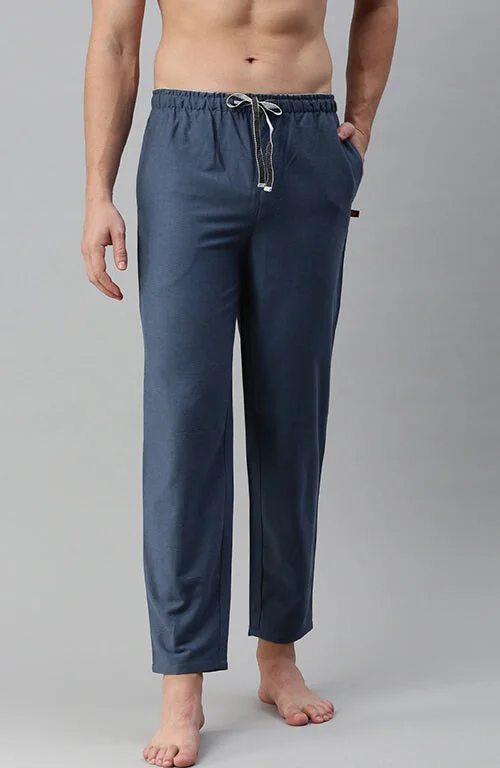 The SlateGray Solid Men PJ Pant