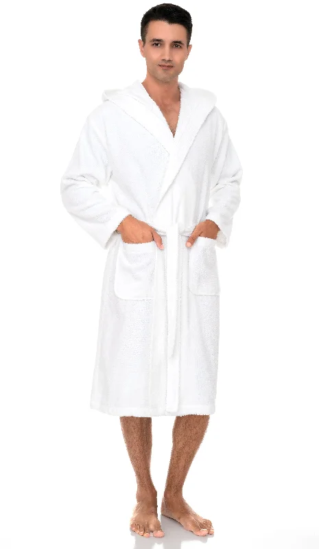 TowelSelections Mens Hooded Robe, Premium Cotton Terry Cloth Bathrobe, Soft Bath Robes for Men XS-4X