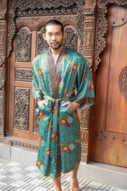 Teal Male Bali Kimono