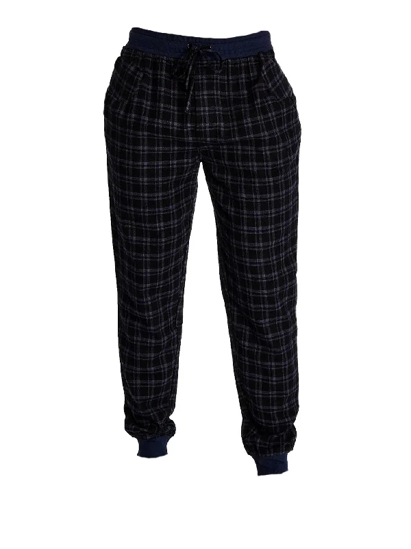 Flannel náttbuxur m/ stroffi 'Black Check'